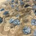 Tule Bordado 3D Azul 